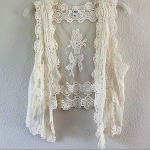 Cream Lace Vest